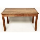 GORDON RUSSELL TABLE, rectangular Japanese oak with carved fluted supports, Maker M Powell, Design