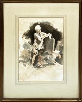 SARA LUTYENS (British 1929-1976), 'Study of a boy', watercolour and pencil, signed and dated July