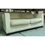 SOFA, ivory fabric upholstered, 173cm W.