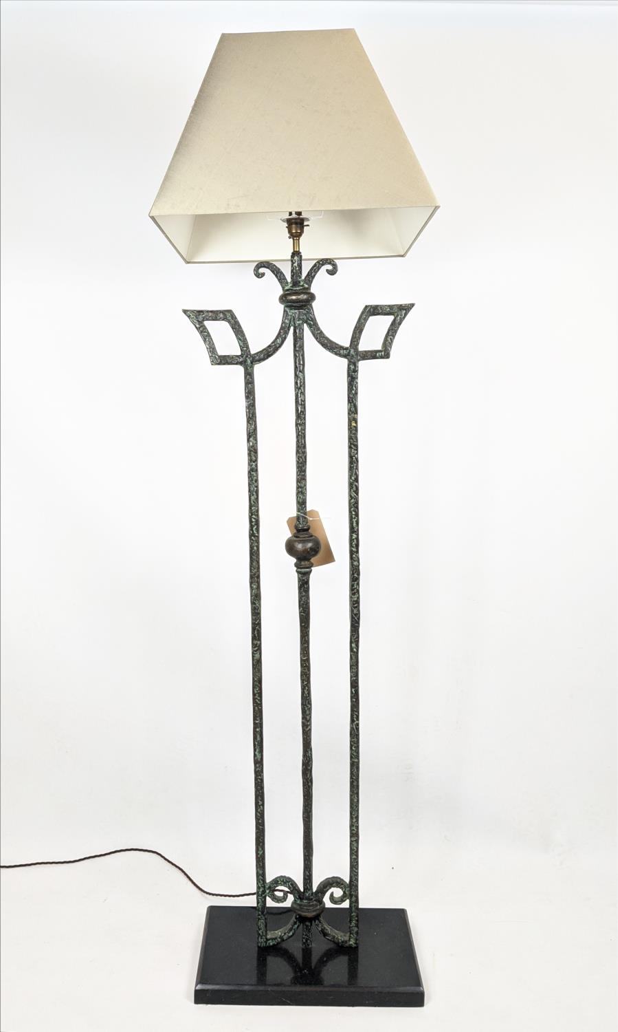 JULIAN CHICHESTER FLOOR LAMP, cast metal on marble base 153cm H.