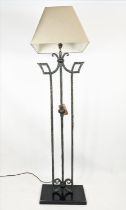 JULIAN CHICHESTER FLOOR LAMP, cast metal on marble base 153cm H.