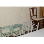 6 VARIOUS PAINTED CHAIRS & 2 OTHER CHAIRS