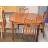 TEAK DINING TABLE WITH 4 CHAIRS