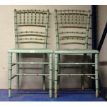 PAIR OF PAINTED CANE SEATED CHAIRS