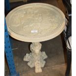 DECORATIVE ORIENTAL STYLE GLASS TOP OCCASIONAL TABLE