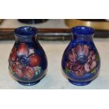 PAIR OF SMALL MOORCROFT POTTERY VASES