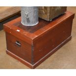 STAINED WOODEN BLANKET BOX