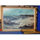 GILT FRAMED OIL ON CANVAS - LANDSCAPE SCENE, SIGNED A. ALLAN & 1 OTHER PICTURE