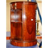 REPRODUCTION MAHOGANY CYLINDRICAL REVOLVING BOOKCASE