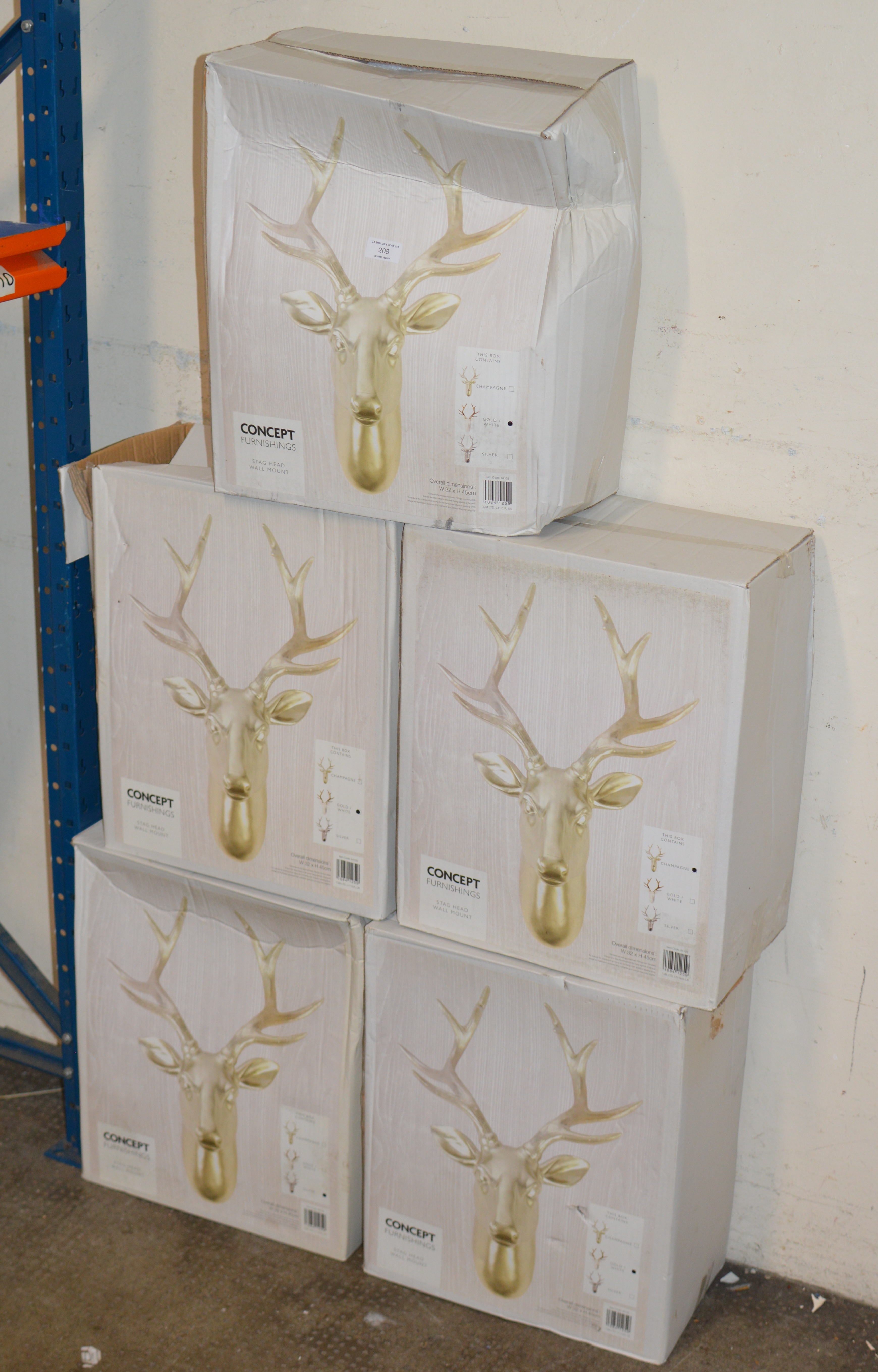 5 NOVELTY STAG HEAD WALL MOUNTS