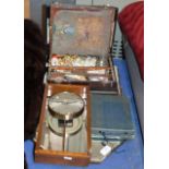 VINTAGE ART SET, CANTEEN OF CHROME CUTLERY, WALL MIRROR, WALL CLOCK & ALBUM OF PHOTOGRAPHS