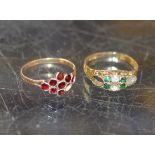 15 CARAT GOLD DRESS STONE RING & 9 CARAT GOLD DRESS STONE RING - APPROXIMATE COMBINED WEIGHT = 2.9