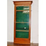 OAK GUN CABINET WITH SINGLE GLAZED DOOR