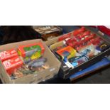 2 BOXES WITH VARIOUS MODELS, VEHICLES, ANIMALS ETC
