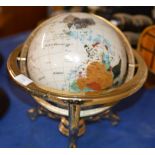 GEM INLAID WORLD GLOBE