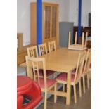 LARGE DINING TABLE WITH 8 CHAIRS & LARGE DISPLAY CABINET