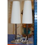 PAIR OF MODERN CHROME TABLE LAMPS