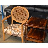 REPRODUCTION MAHOGANY TROLLEY UNIT & PADDED CHAIR