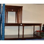 REPRODUCTION MAHOGANY COFFEE TABLE & NEST OF 3 MAHOGANY TEA TABLES