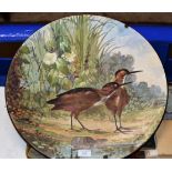 LARGE 20¼" DIAMETER HAND PAINTED BIRD DESIGN CHARGER