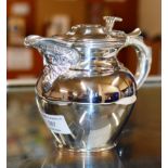 5" STERLING SILVER COMMEMORATIVE 1911 CLYDE CORONATION REGATTA HOT WATER POT INSET WITH A 1911