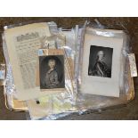 VARIOUS OLD DOCUMENTS & PAPER WORK, BONNIE PRINCE CHARLIE PICTURES ETC