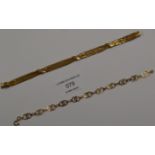 2 X 9 CARAT GOLD BRACELETS - APPROXIMATE COMBINED WEIGHT = 17 GRAMS