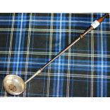 GEORGIAN SILVER COIN INSET LADLE WITH WOODEN HANDLE