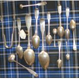 ASSORTED SILVER & PROVINCIAL SILVER CUTLERY INCLUDING TOWNS / MAKERS JOHN KEITH OF BANFF,