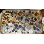 VARIOUS OLD COINS, 17TH CENTURY COINS, OLD HAMMERED SILVER COINS, VARIOUS TOKENS ETC