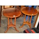 PAIR OF MODERN CHERRY WOOD OCCASIONAL TABLES