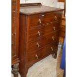 MAHOGANY STAINED 4 DRAWER CHEST