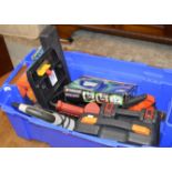 BOX WITH ASSORTED POWER TOOLS