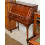 REPRODUCTION MAHOGANY WRITING BUREAU OVER 2 DRAWERS