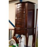 MODERN MAHOGANY JEWELLERY CABINET