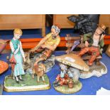 4 VARIOUS CAPODIMONTE ORNAMENTS