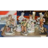 TRAY WITH VARIOUS FIGURINE ORNAMENTS