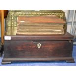 OLD MAHOGANY CUTLERY CANTEEN BOX & VICTORIAN FAMILY BIBLE