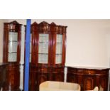 3 MATCHING PIECES OF POLISHED MAHOGANY ITALIAN STYLE FURNITURE