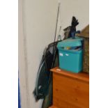 ASSORTED FISHING ACCESSORIES, RODS, REELS, TACKLE ETC