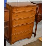 TEAK FINISHED 5 DRAWER CHEST