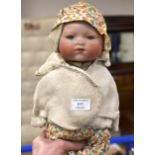 OLD GERMAN BISQUE HEAD DOLL MARKED A.M GERMANY ON NECK