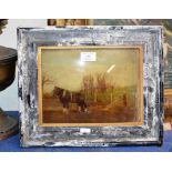 FRAMED CRYSTOLEUM STYLE PICTURE - FARMING SCENE