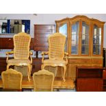 8 PIECE DINING ROOM SET COMPRISING LARGE DISPLAY UNIT, TABLE & 6 CHAIRS