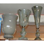 3 DECORATIVE GLASS VASES