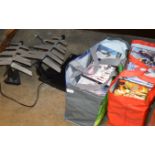 2 BAGS WITH QUANTITY DVD'S, DVD PLAYER & 2 AERIALS