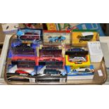 TRAY WITH VARIOUS BOXED MODEL VEHICLES