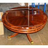 REPRODUCTION MAHOGANY CIRCULAR COFFEE TABLE WITH GLASS PRESERVE