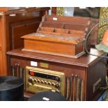 VINTAGE STYLE STEREO, DECORATIVE WOODEN BOX & DESK TOP LETTER RACK