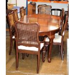 ORIENTAL STYLE EXTENDING DINING ROOM TABLE WITH 8 CHAIRS